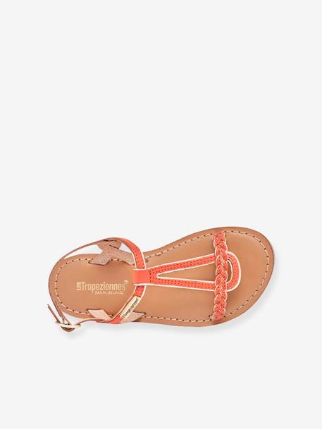 Leren kindersandalen Bappy LES TROPEZIENNES® PAR M. BELARBI beige+bruin+geel+koraal+turquoiseblauw - vertbaudet enfant 