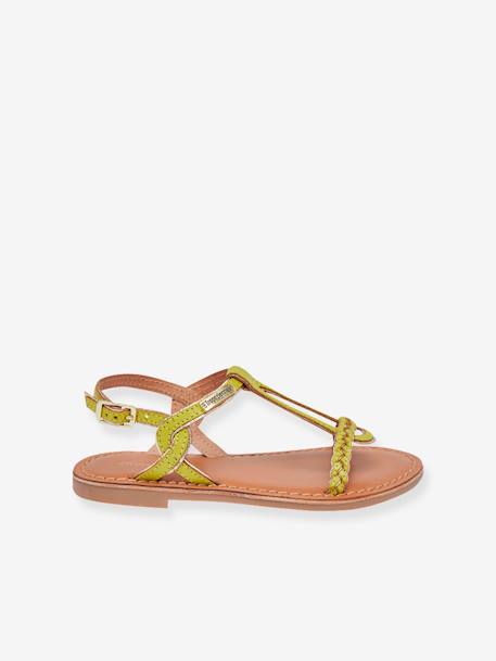 Leren kindersandalen Bappy LES TROPEZIENNES® PAR M. BELARBI beige+bruin+geel+koraal+turquoiseblauw - vertbaudet enfant 