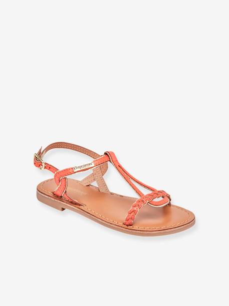 Leren kindersandalen Bappy LES TROPEZIENNES® PAR M. BELARBI beige+bruin+geel+koraal+turquoiseblauw - vertbaudet enfant 
