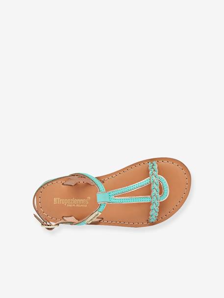 Leren kindersandalen Bappy LES TROPEZIENNES® PAR M. BELARBI beige+bruin+geel+koraal+turquoiseblauw - vertbaudet enfant 