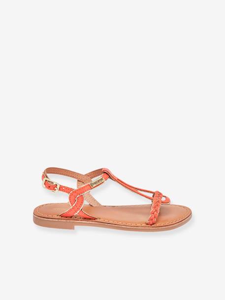 Leren kindersandalen Bappy LES TROPEZIENNES® PAR M. BELARBI beige+bruin+geel+koraal+turquoiseblauw - vertbaudet enfant 