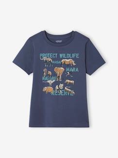 Jongens-T-shirt, poloshirt, souspull-Jongensshirt dierenprint Basics