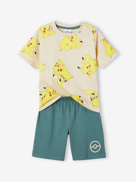 Tweekleurige pyjamashort voor jongens Pokemon® smaragdgroen - vertbaudet enfant 