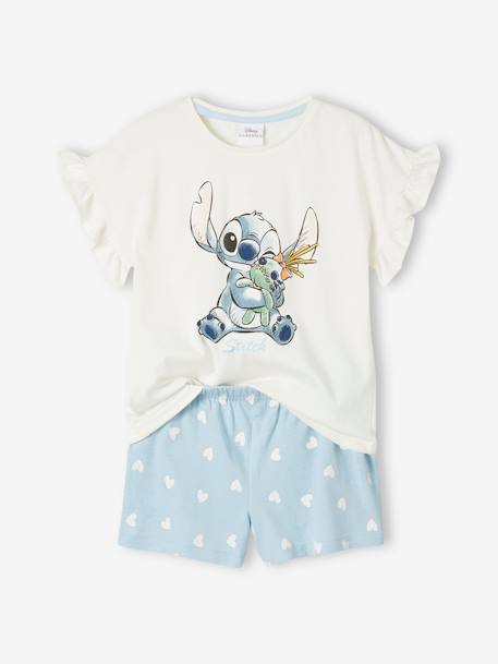 Tweekleurige pyjashort meisjes Disney® Lilo en Stitch grijsblauw - vertbaudet enfant 
