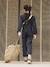 Jumpsuit meisjes met 'worker'-stijl antraciet - vertbaudet enfant 