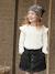 T-shirt BASICS met lange mouwen en ruches voor meisjes ecru+rozen - vertbaudet enfant 
