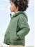 Windjack met capuchon en sherpavoering voor jongens kaki+karamel+marineblauw+olijf - vertbaudet enfant 