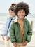 Windjack met capuchon en sherpavoering voor jongens kaki+karamel+marineblauw+olijf - vertbaudet enfant 