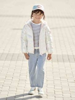 Meisje-Mantel, jas-Gewatteerde jas-Lichtgewicht jas met iriserend effect voor meisjes