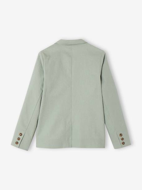 Feestelijk jasje voor jongens van katoen/linnen beige+blauw+donker marineblauw+lichtbeige+saliegroen - vertbaudet enfant 