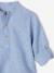 Net jongenshemd, Mao-kraag en korte broek beige+blauw, gestreept - vertbaudet enfant 