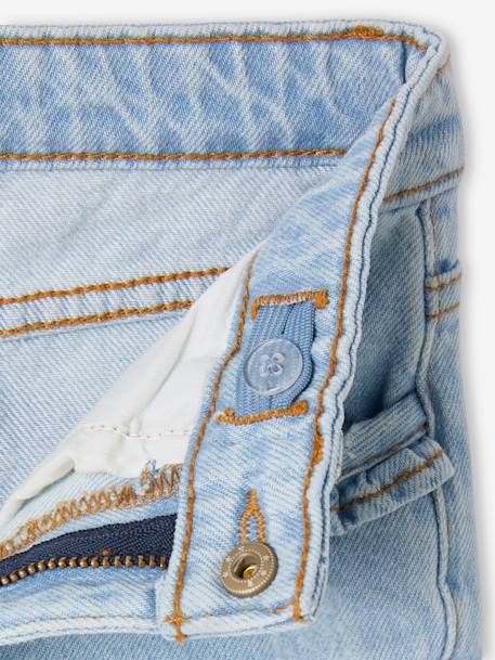 Rechte jeans MorphologiK meisjes heupomvang Medium gebleekt denim+stone - vertbaudet enfant 