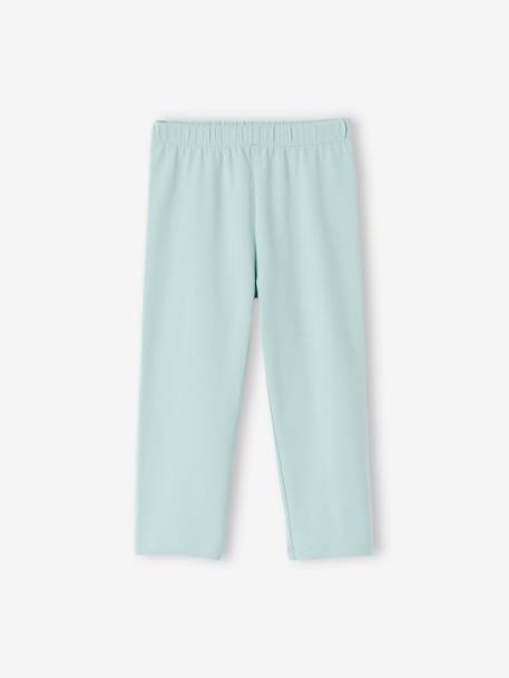Set van 2 leggings meisje tot halverwege de kuit gemêleerd grijs+smaragdgroen+zachtpaars - vertbaudet enfant 