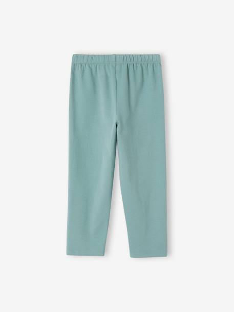 Set van 2 leggings meisje tot halverwege de kuit gemêleerd grijs+smaragdgroen+zachtpaars - vertbaudet enfant 