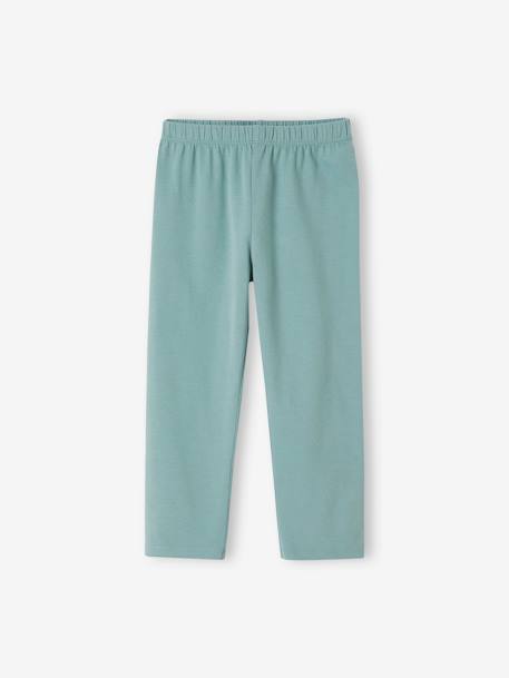 Set van 2 leggings meisje tot halverwege de kuit gemêleerd grijs+smaragdgroen+zachtpaars - vertbaudet enfant 