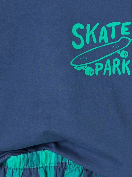 Pyjashort skate voor jongens oceaanblauw - vertbaudet enfant 