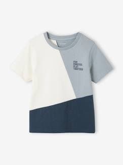 Jongens-T-shirt, poloshirt, souspull-Jongens-T-shirt colorblock en korte mouwen