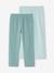 Set van 2 leggings meisje tot halverwege de kuit gemêleerd grijs+smaragdgroen+zachtpaars - vertbaudet enfant 