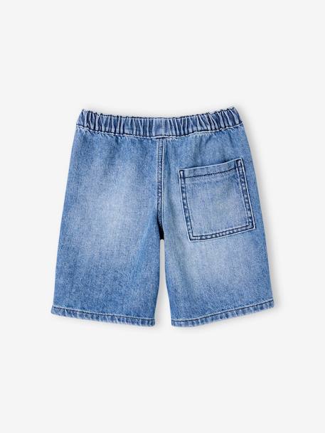 Denim jongensbermuda, gemakkelijk aan te trekken blauw, bedrukt+blauw, gestreept+denimgrijs+double stone+stone - vertbaudet enfant 