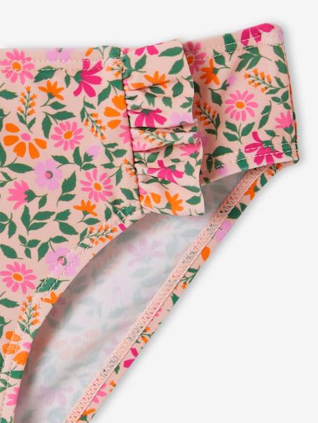 2-delig badpak voor meisjes met bloemenprint groen, bedrukt+lichtroze - vertbaudet enfant 