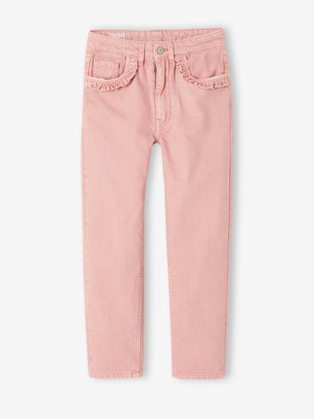Rechte broek MorphologiK Meisjes Heupomtrek small rouge+saliegroen - vertbaudet enfant 