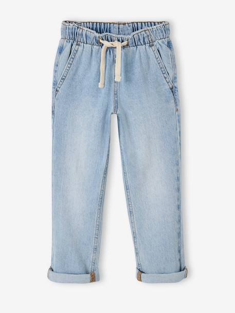 Wijde jongensbroek, eenvoudig aan te trekken gebleekt denim+grijs+ongewassen denim+stone - vertbaudet enfant 