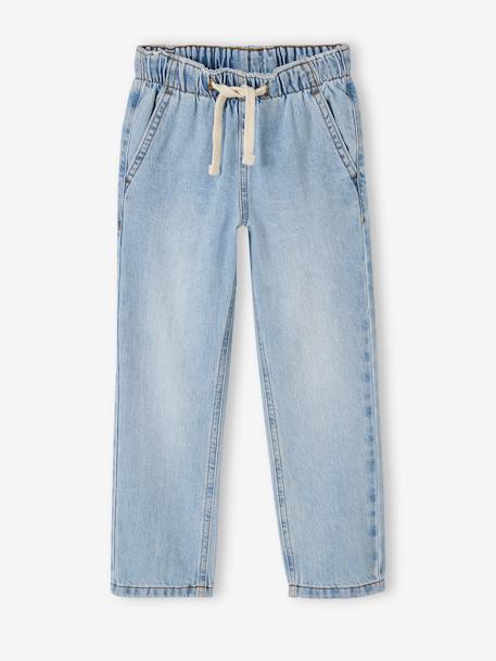 Wijde jongensbroek, eenvoudig aan te trekken gebleekt denim+grijs+ongewassen denim+stone - vertbaudet enfant 