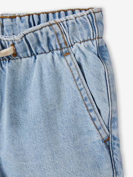 Wijde jongensbroek, eenvoudig aan te trekken gebleekt denim+grijs+ongewassen denim+stone - vertbaudet enfant 