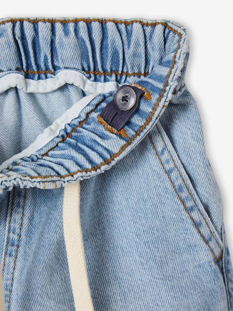 Wijde jongensbroek, eenvoudig aan te trekken gebleekt denim+grijs+ongewassen denim+stone - vertbaudet enfant 