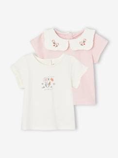 Baby-T-shirt, souspull-Set van 2 geboorteshirts in biologisch katoen