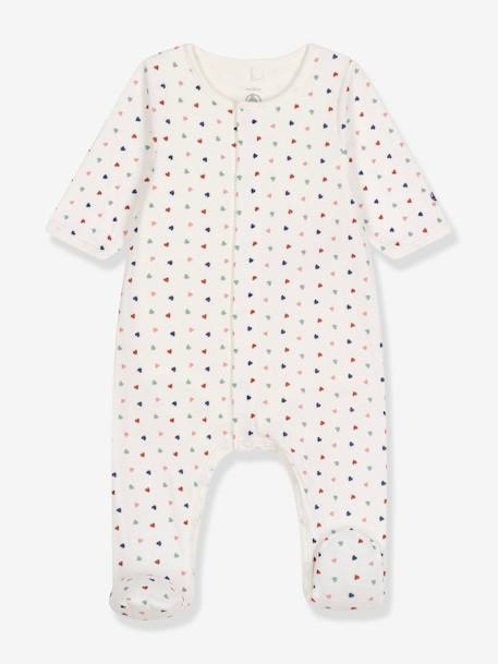 Baby-pyjamarompertje met hartjes PETIT BATEAU wit, bedrukt - vertbaudet enfant 