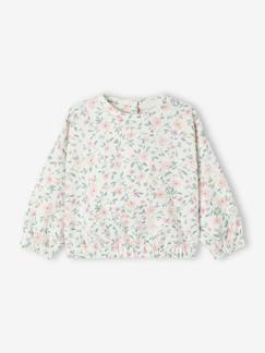 Baby-Trui, vest, sweater-Fleece babysweater met bloemetjes