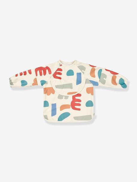 Meegroeislabbetje met mouwen 2-in-1 BEABA Playful beige+rouge+saliegroen - vertbaudet enfant 