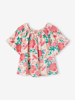 Meisje-T-shirt, souspull-Shirtblouse met vlindermouwen voor meisjes
