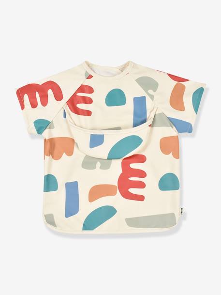Meegroeislabbetje met mouwen 2-in-1 BEABA Playful beige+rouge+saliegroen - vertbaudet enfant 