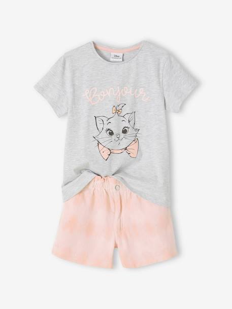 Meisjesset met T-shirt + short Disney® Marie De Aristokatten lichtroze - vertbaudet enfant 