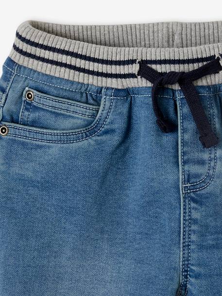 Makkelijk aan te trekken bermuda voor jongens van molton met denim-effect double stone - vertbaudet enfant 