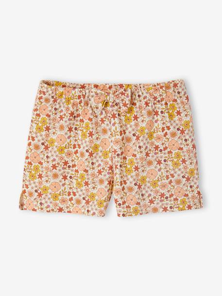Set van 2 pyjashorts met fruit voor meisjes van ribtricot ecru - vertbaudet enfant 