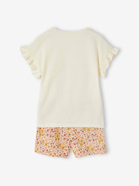 Set van 2 pyjashorts met fruit voor meisjes van ribtricot ecru - vertbaudet enfant 