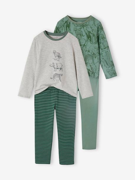 Set van 2 'jungle'-pyjama's jongens groen - vertbaudet enfant 