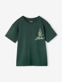 Jongens-T-shirt, poloshirt, souspull-Jongensshirt met cactusmotief op de voorkant