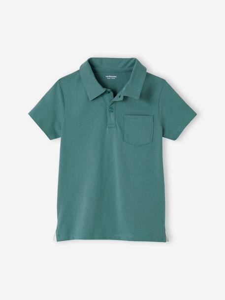 Set van 2 effen polo's voor jongens met korte mouwen blauwgroen+SET BLAUW+sinaasappel - vertbaudet enfant 