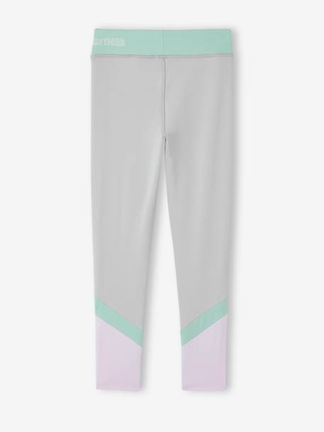 Sportlegging met strokken van technisch material meisjes gemêleerd grijs - vertbaudet enfant 