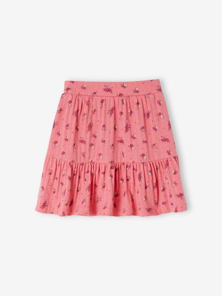 Meisjes broekrokje met bloemenprint ecru+snoepjesroze - vertbaudet enfant 