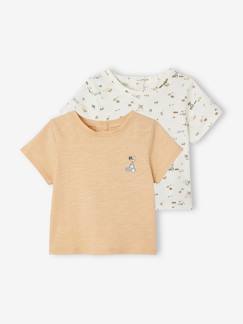 Set van 2 geboorte T-shirts met korte mouwen van biologisch katoen  - vertbaudet enfant