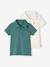 Set van 2 effen polo's voor jongens met korte mouwen blauwgroen+SET BLAUW+sinaasappel - vertbaudet enfant 