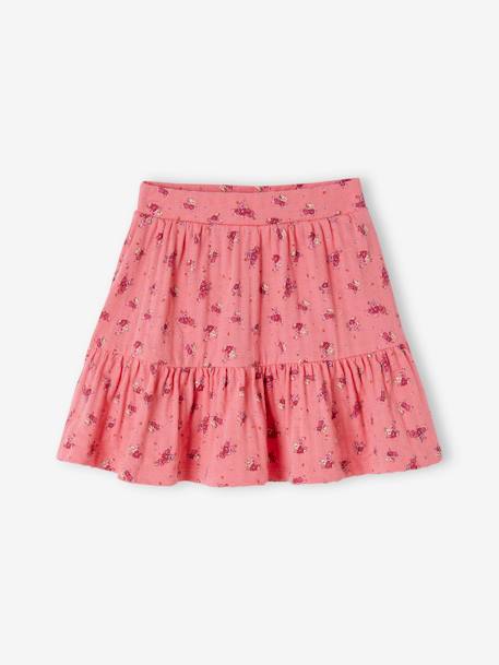 Meisjes broekrokje met bloemenprint ecru+snoepjesroze - vertbaudet enfant 