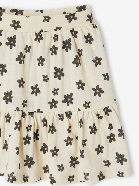 Meisjes broekrokje met bloemenprint ecru+snoepjesroze - vertbaudet enfant 