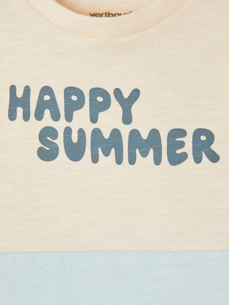 Colourblock babyshirt 'Happy summer' hemelsblauw - vertbaudet enfant 