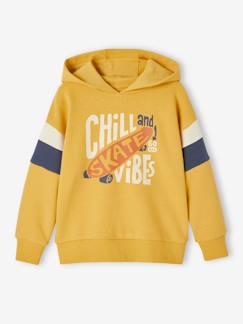 Jongens-Trui, vest, sweater-Sweater-Grafische hoodie met colorblock mouwen voor jongens
